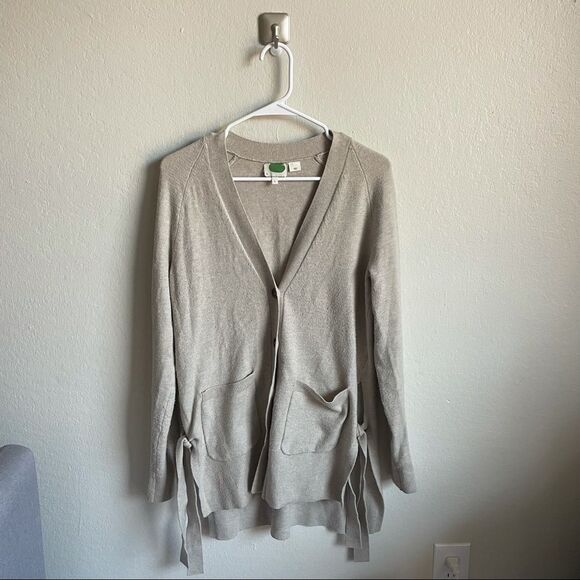 Anthropologie By Anthropologie Tan Buttoned Cardigan Wool Blend Long Women S​ - Picture 4 of 7